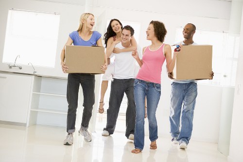 Office relocation planning in Brompton with movers organizing equipment